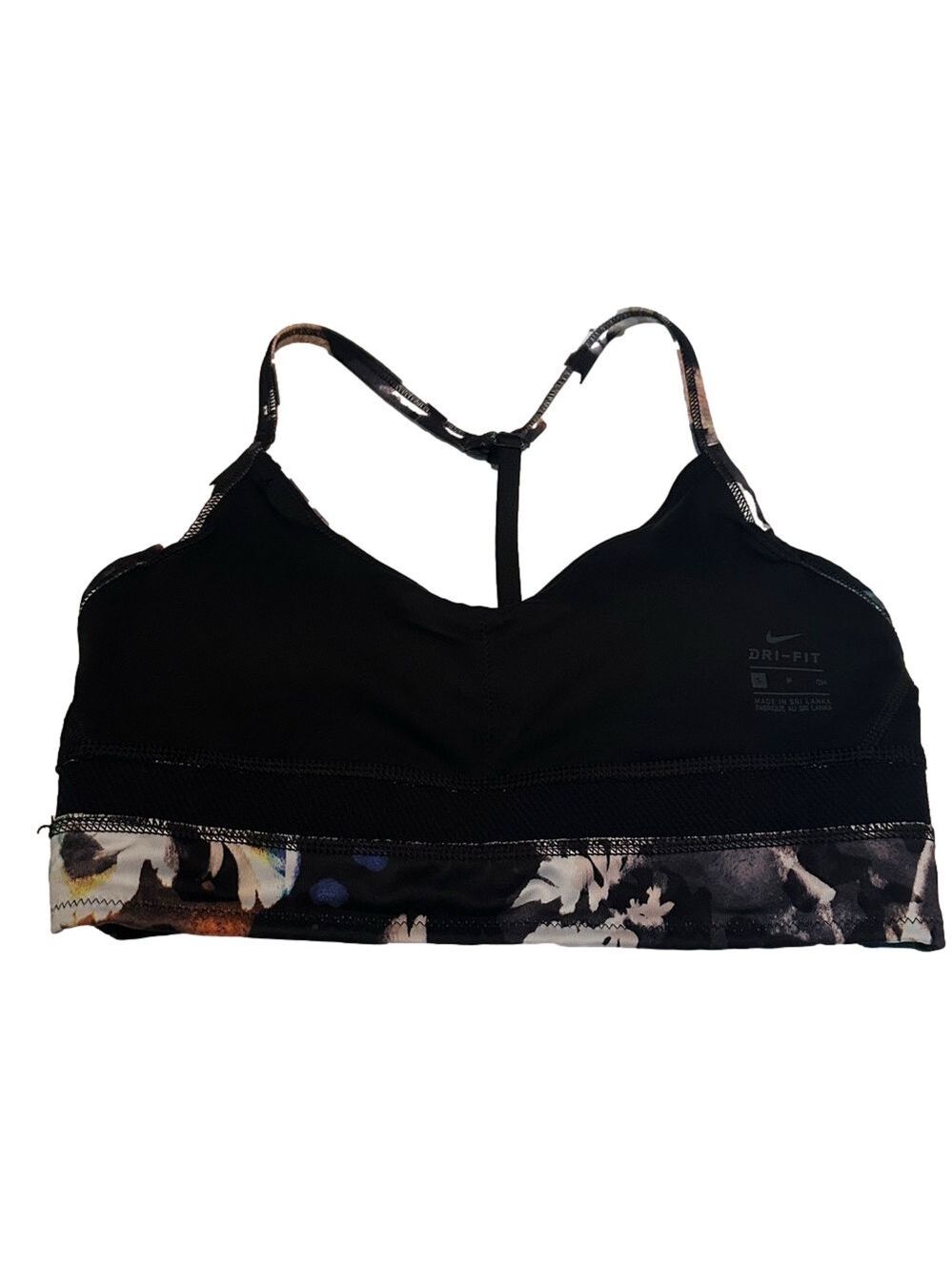 Nike Sports Bra Black White Floral Small - Picture 4 of 5